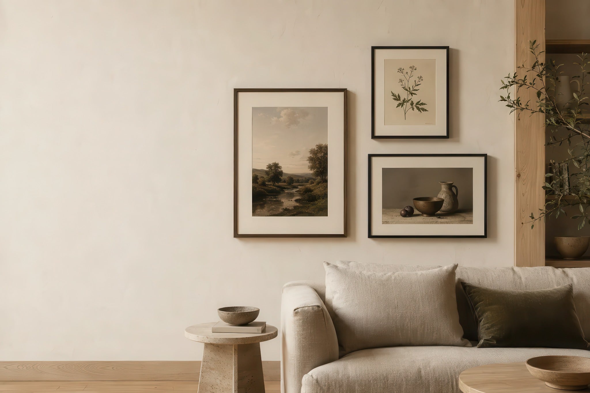 A considered interior styled with timeless artwork