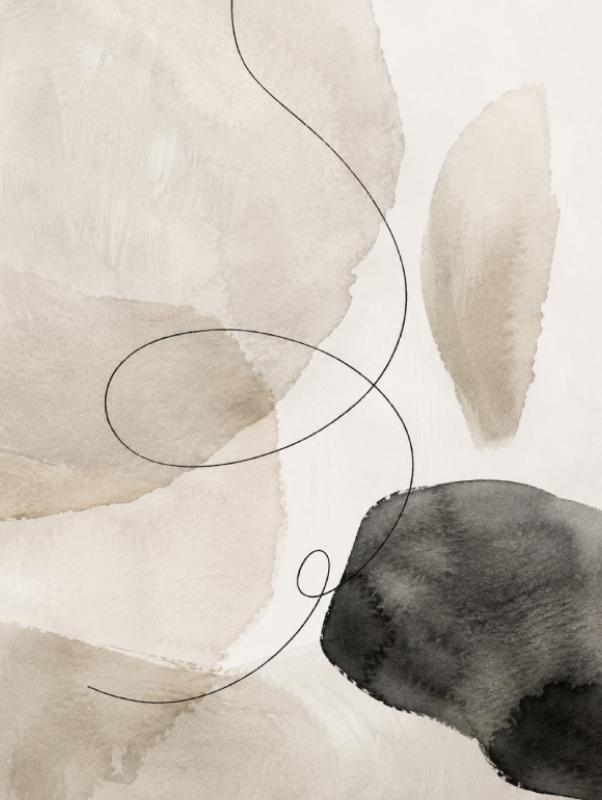 Black Beige Watercolor Abstract