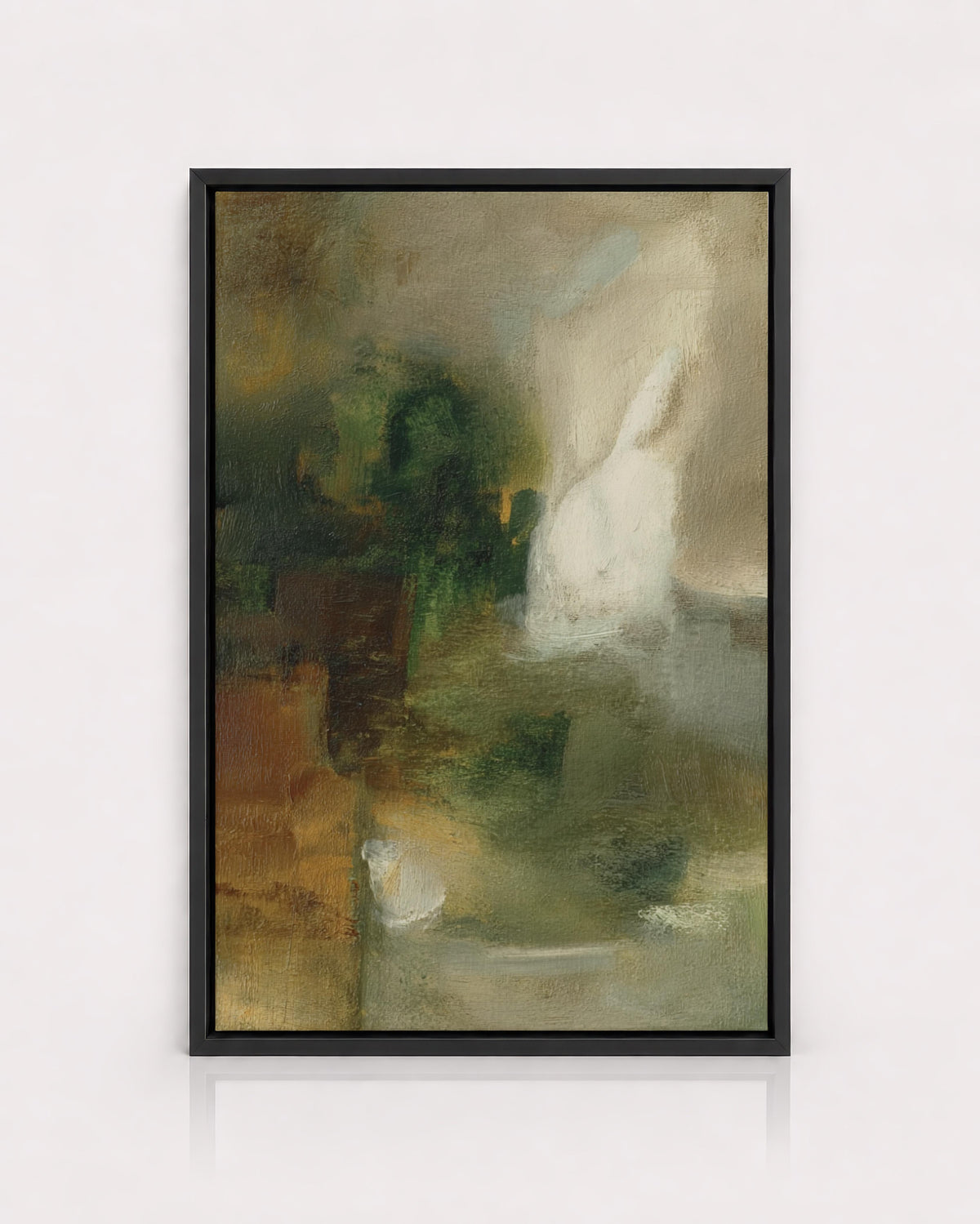 Moody Green Abstract Painting