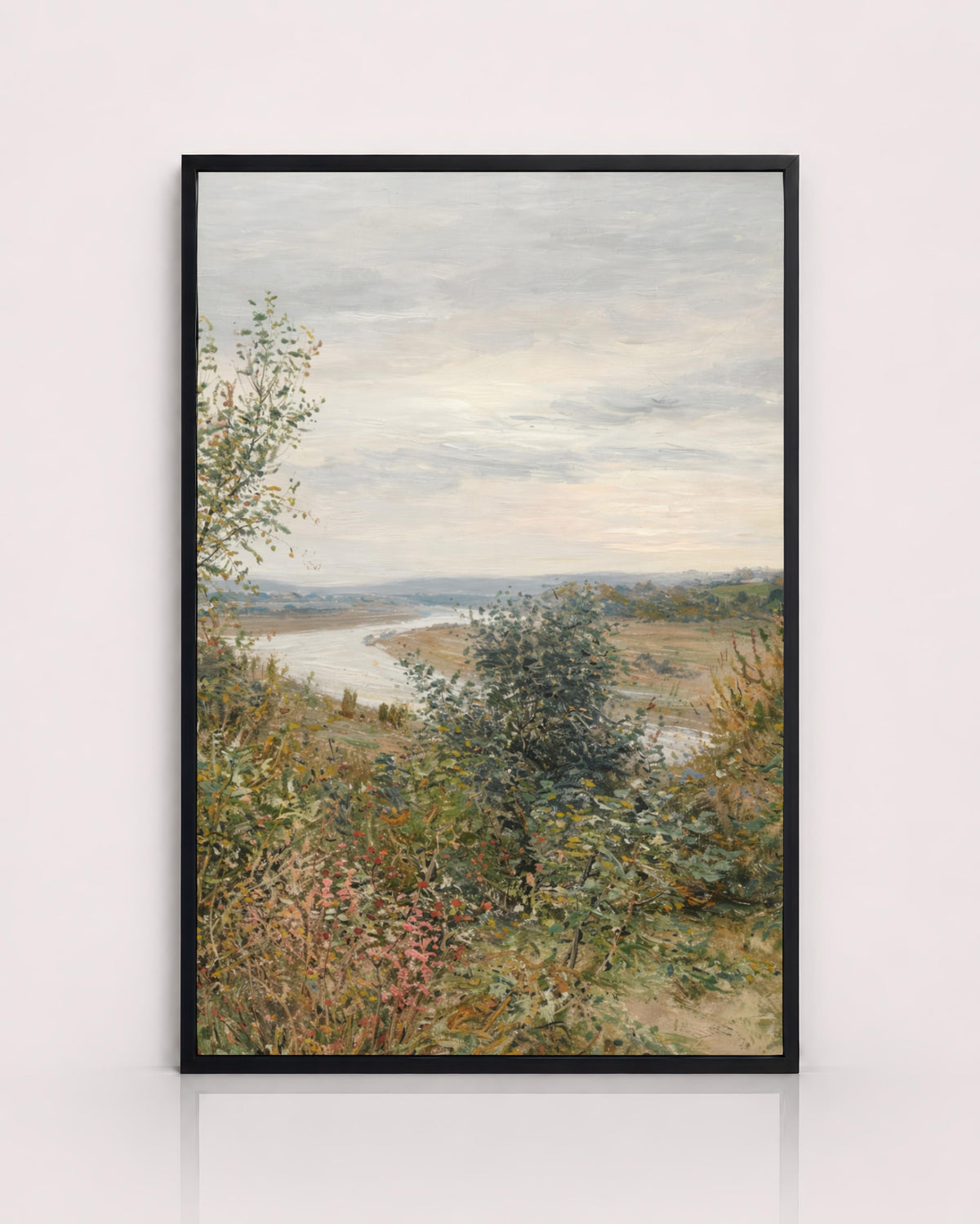 Vintage River Landscape Print