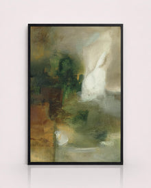 Moody Green Abstract Painting