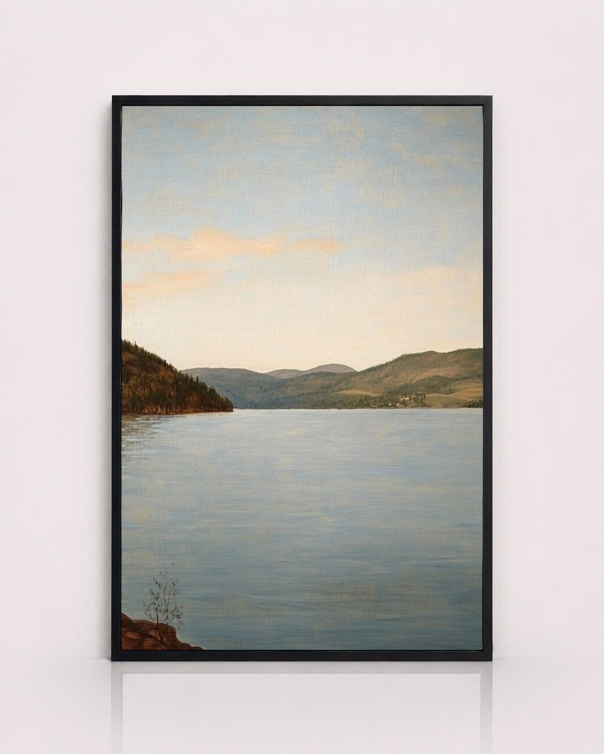 Vintage Lake Landscape Print