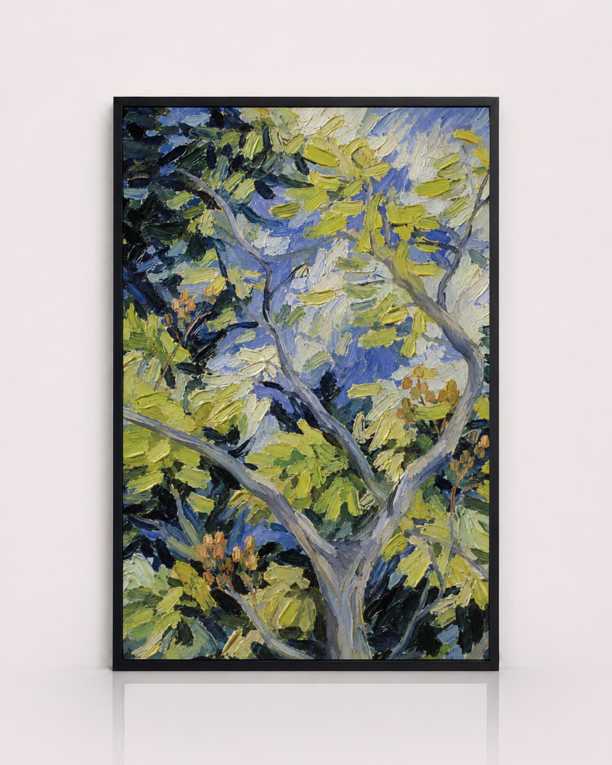Blue Green Tree Painting