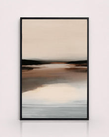 Neutral Brown Abstract Landscape wall art mockup 5