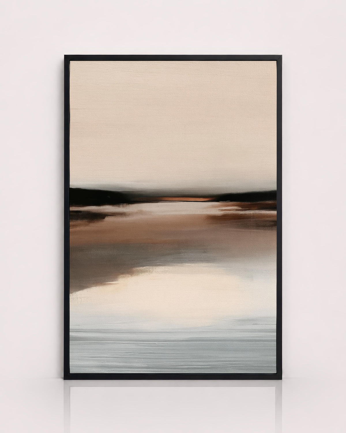 Neutral Brown Abstract Landscape wall art mockup 5
