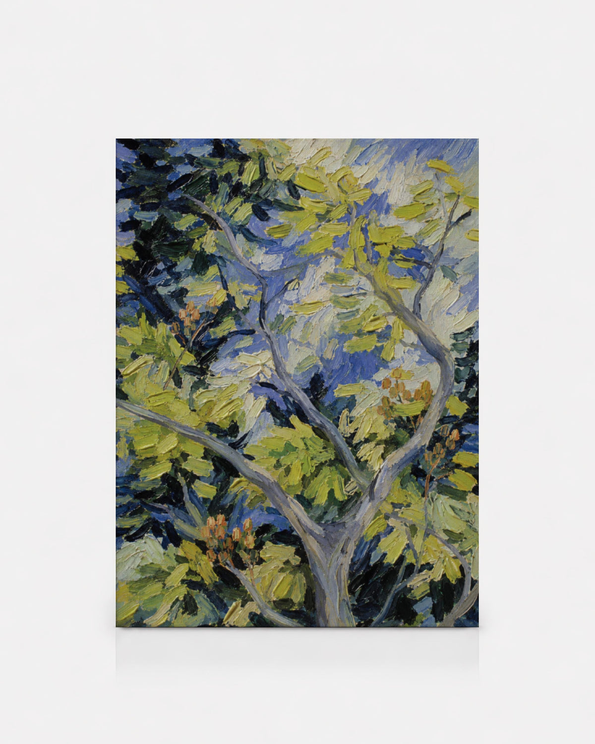 Blue Green Tree Painting