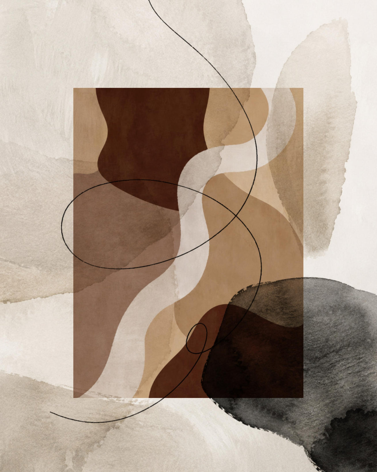 Brown Beige Organic Abstract