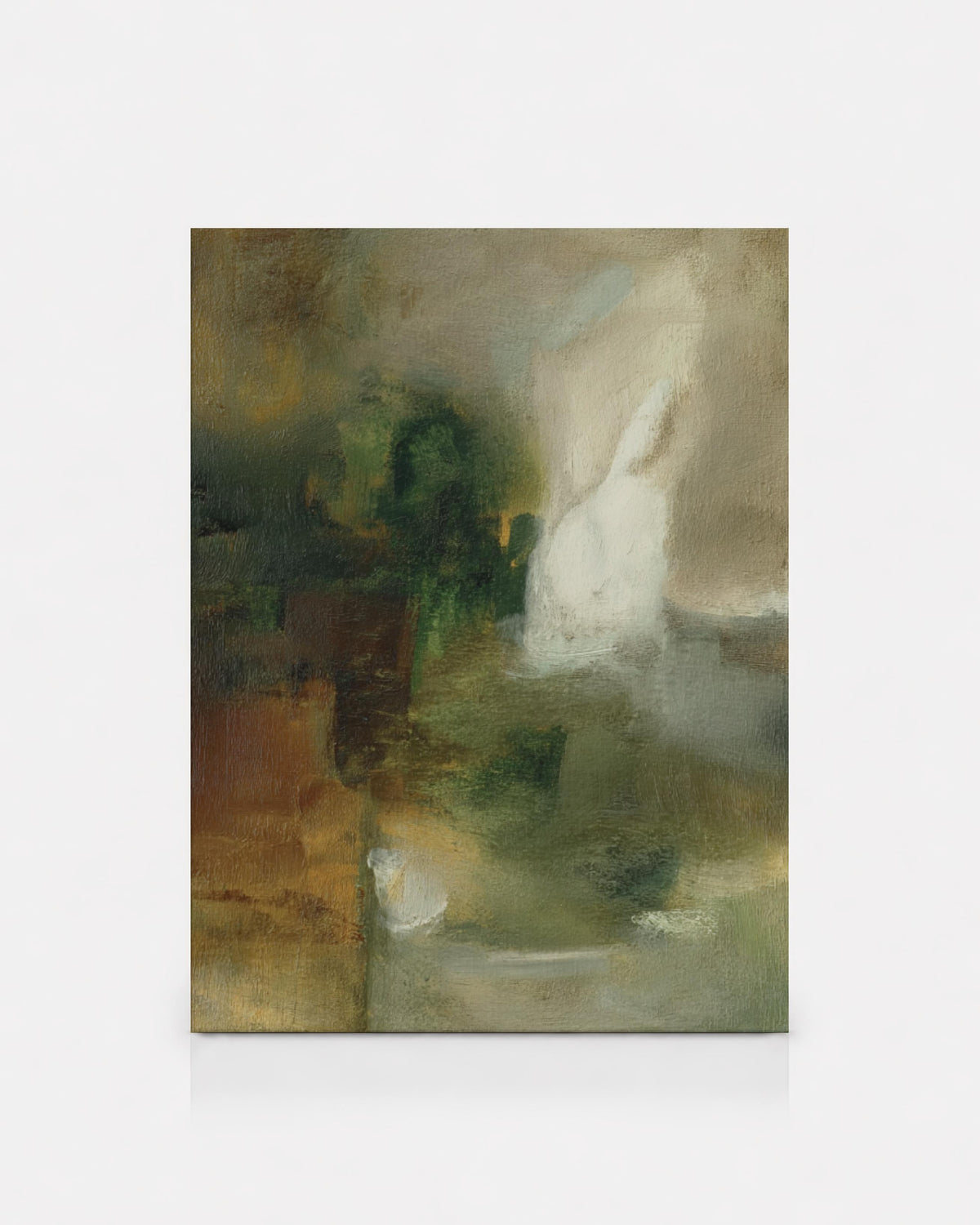 Moody Green Abstract Painting
