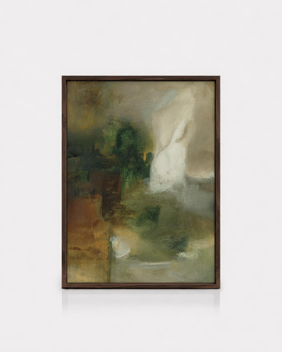 Moody Green Abstract Painting