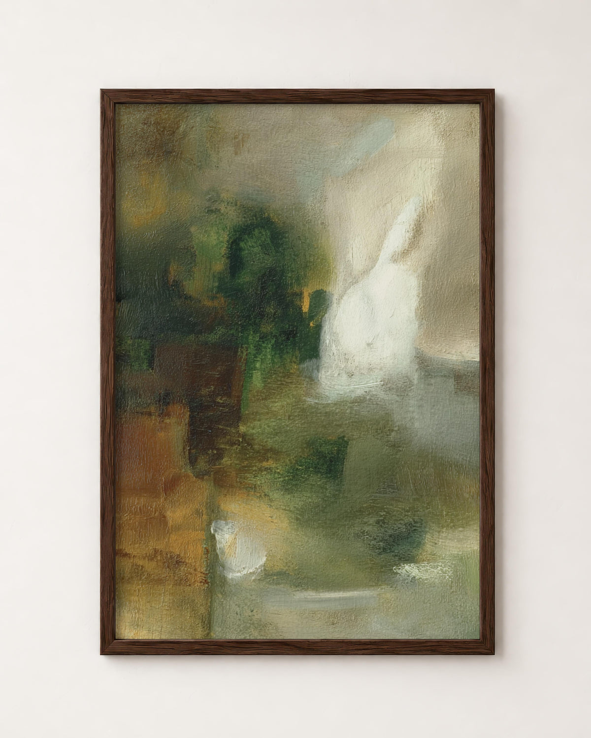 Moody Green Abstract Painting