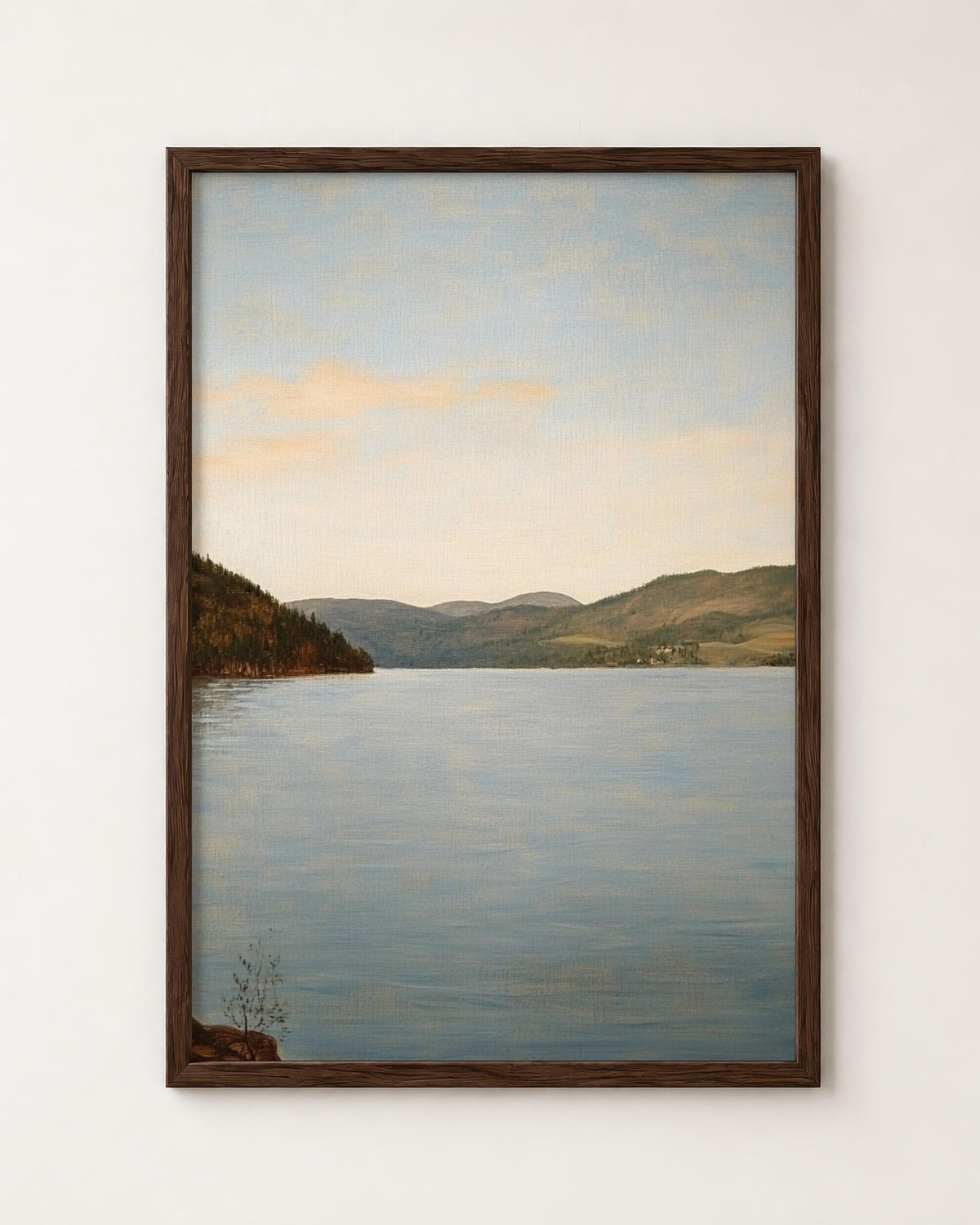 Vintage Lake Landscape Print