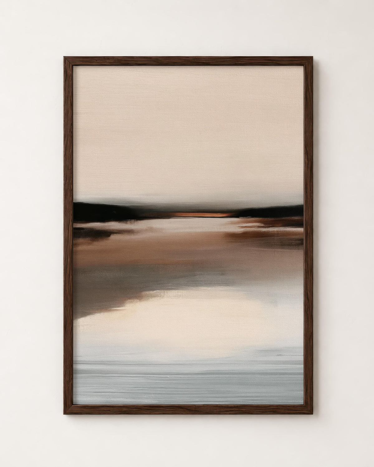 Neutral Brown Abstract Landscape wall art mockup 9