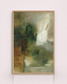 Moody Green Abstract Painting