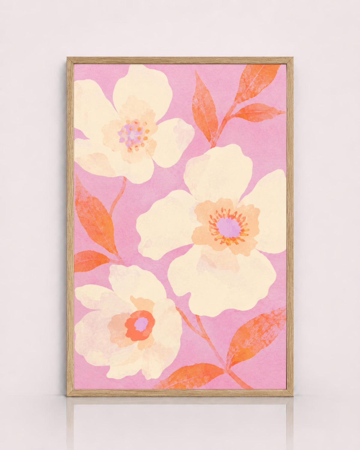 Pink Floral Botanical Print