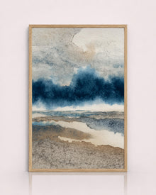 Blue Neutral Watercolor Art