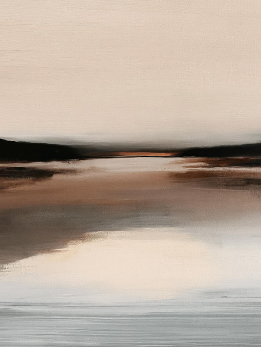 Neutral Brown Abstract Landscape wall art mockup 17