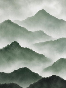 Green Misty Mountain Print