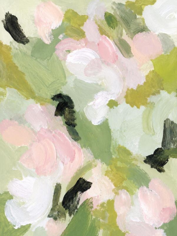 Pink Green Floral Abstract