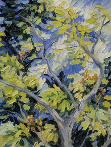 Blue Green Tree Painting