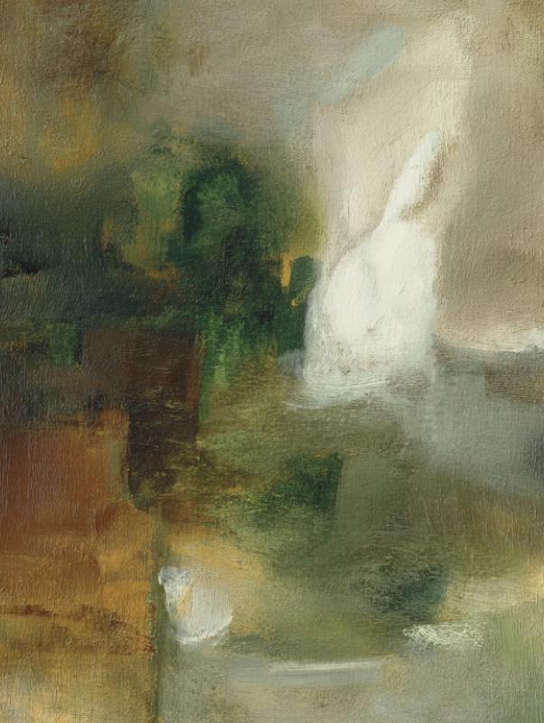 Moody Green Abstract Painting
