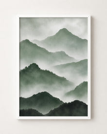 Green Misty Mountain Print