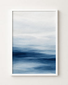 Blue Coastal Watercolor Print