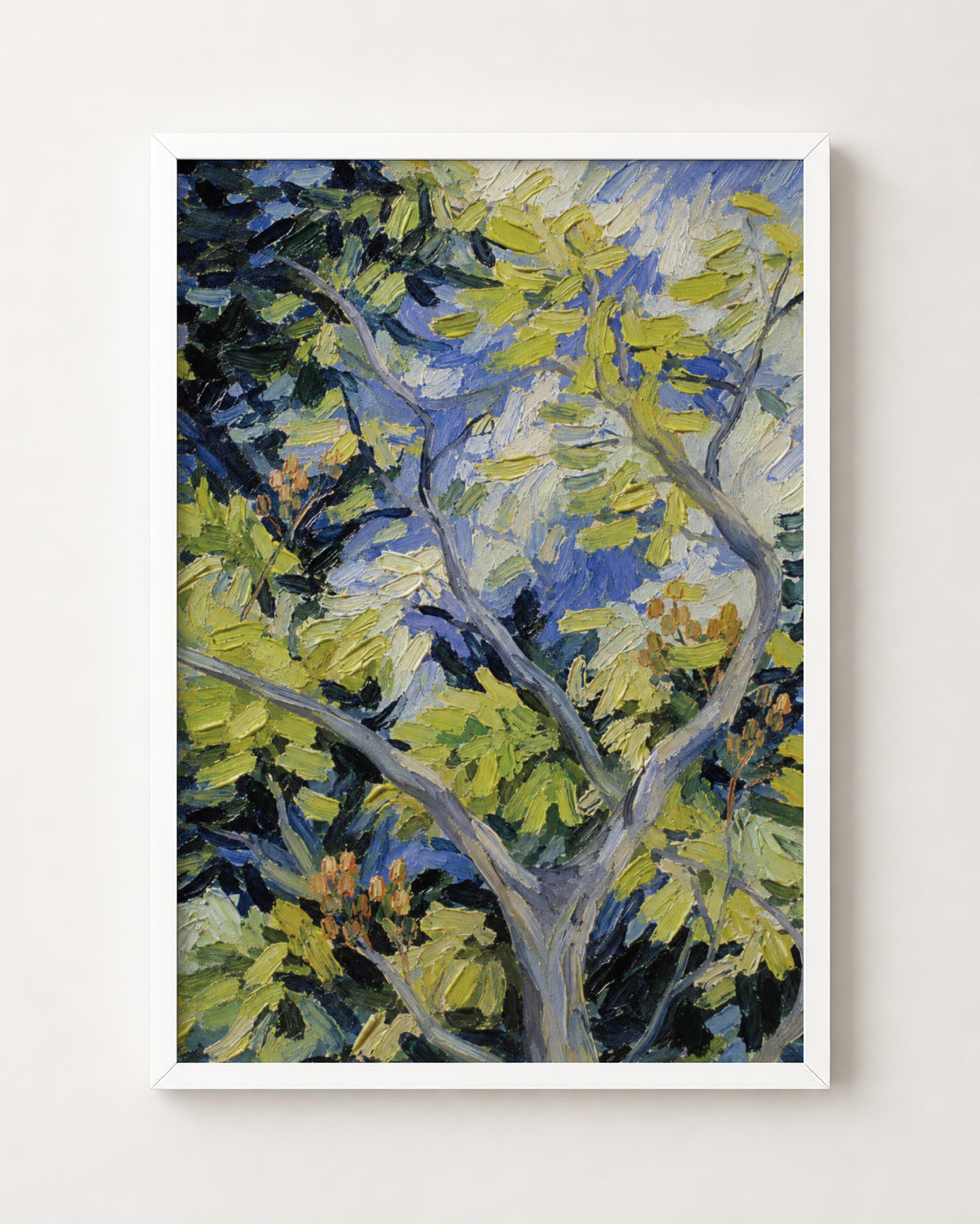 Blue Green Tree Painting