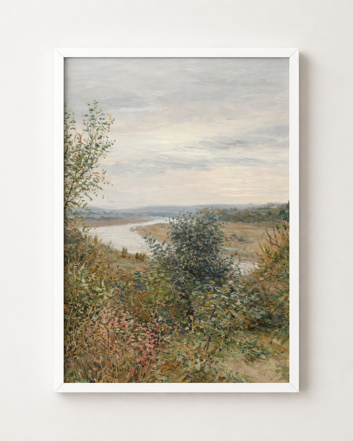 Vintage River Landscape Print