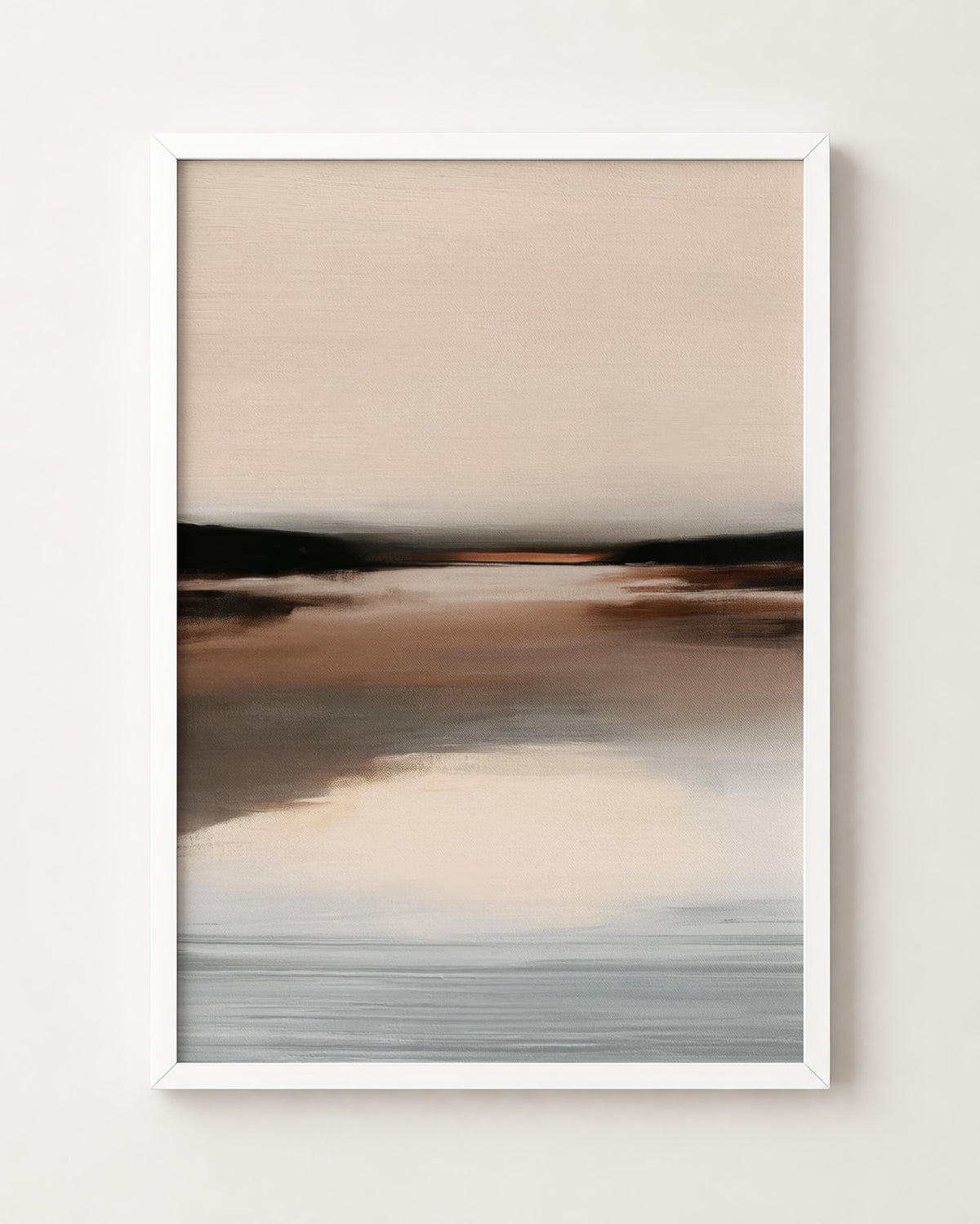 Neutral Brown Abstract Landscape wall art mockup 14