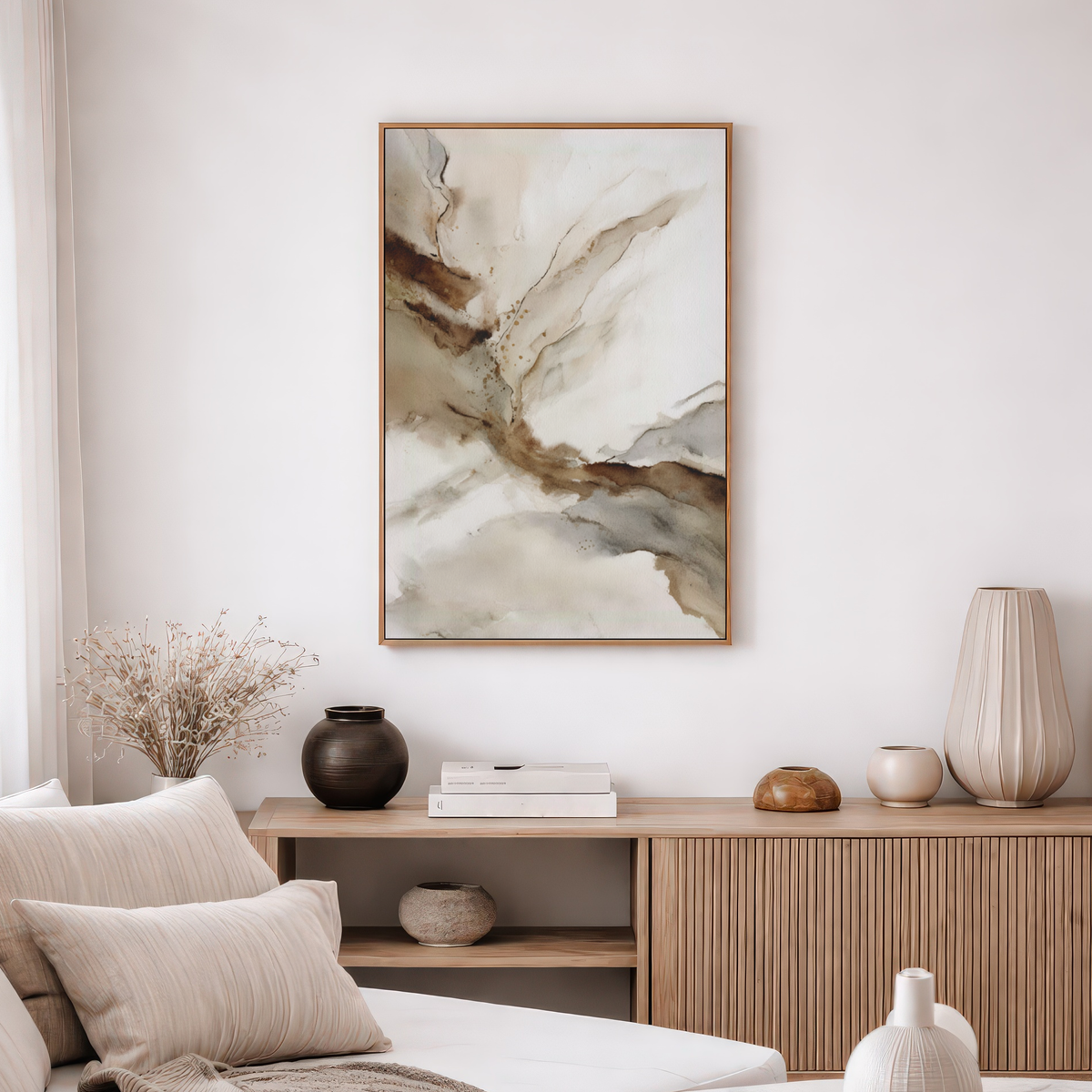 Neutral Abstract Watercolor Print
