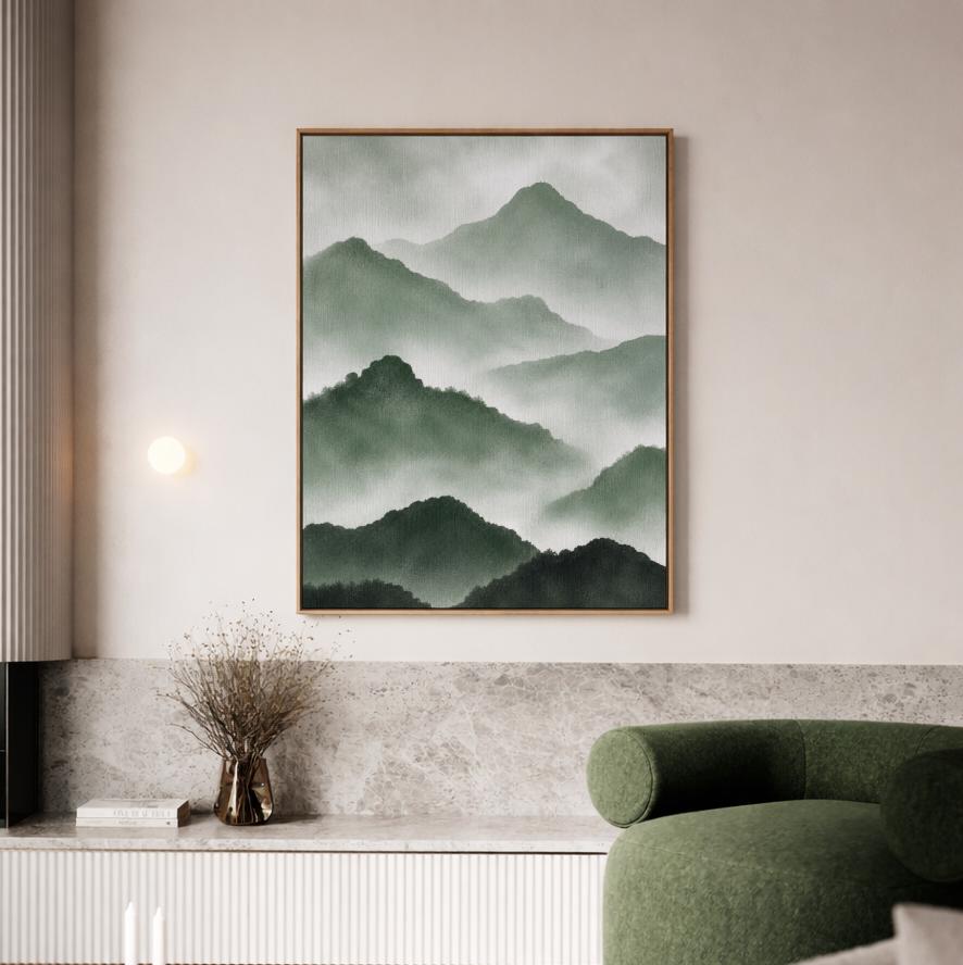 Green Misty Mountain Print