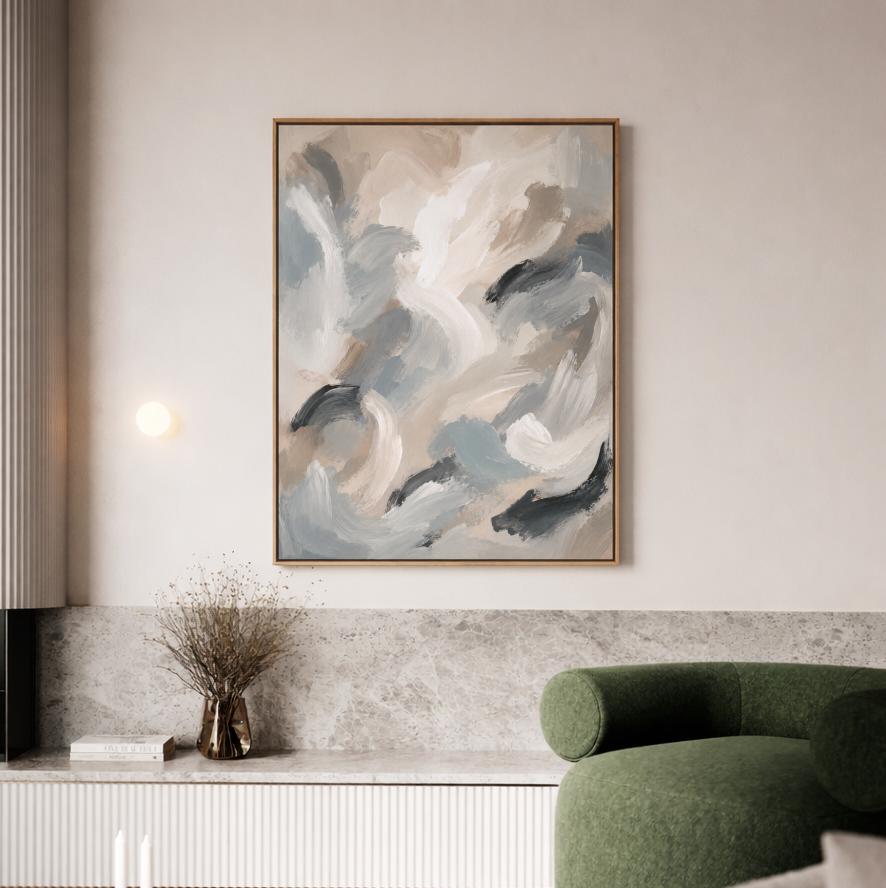 Neutral Gray Abstract Painting