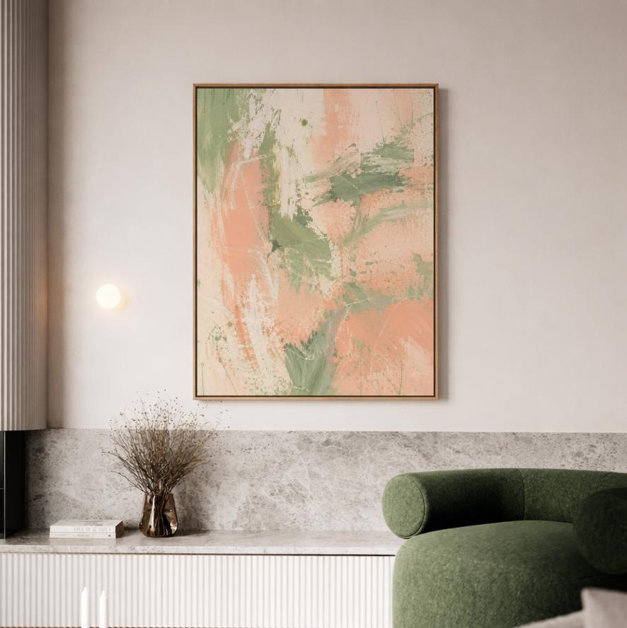 Peach Sage Textured Abstract