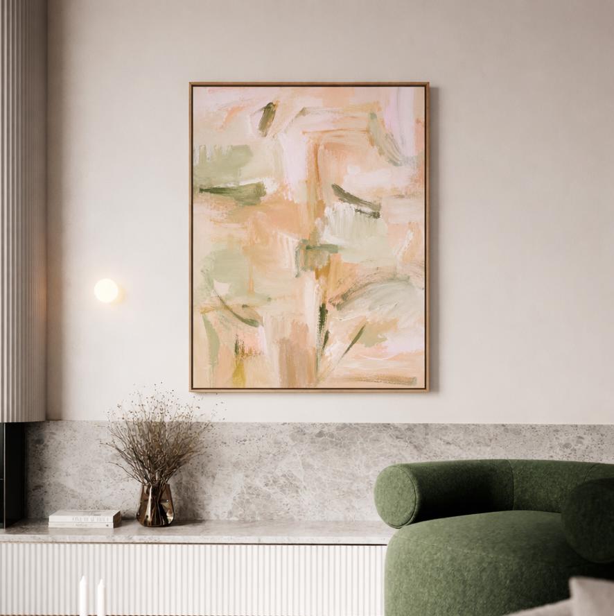 Peach Sage Abstract Print
