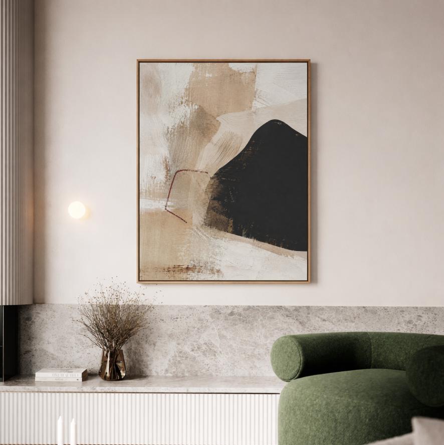 Black Beige Textured Abstract