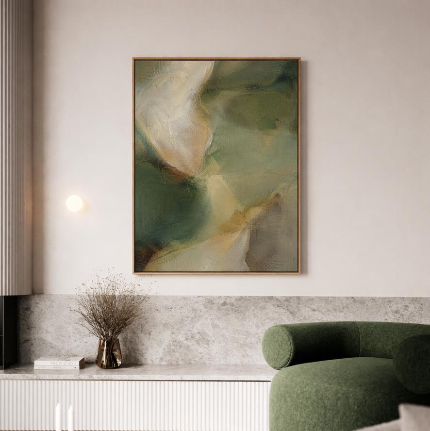 Moody Green Neutral Abstract
