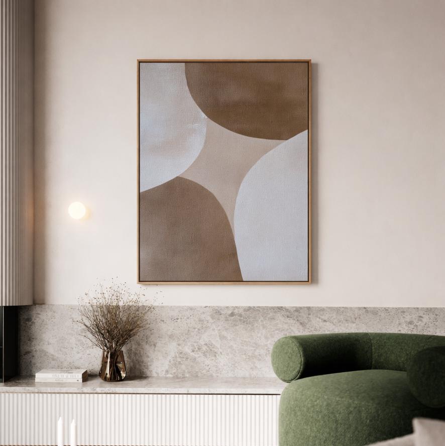 Neutral Brown Geometric Abstract