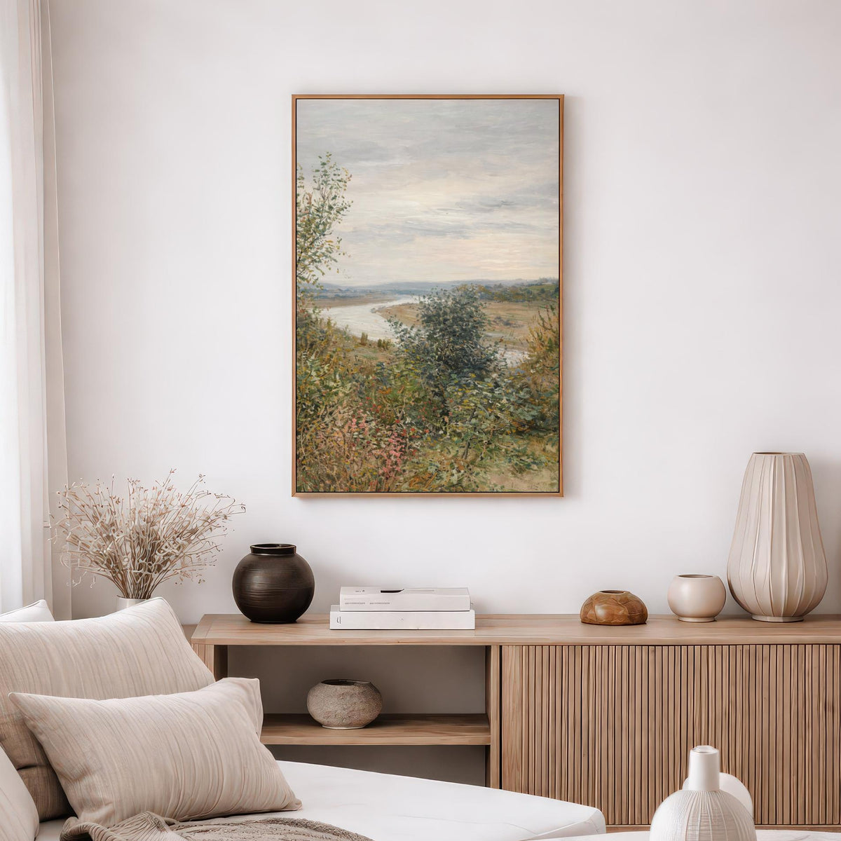Vintage River Landscape Print