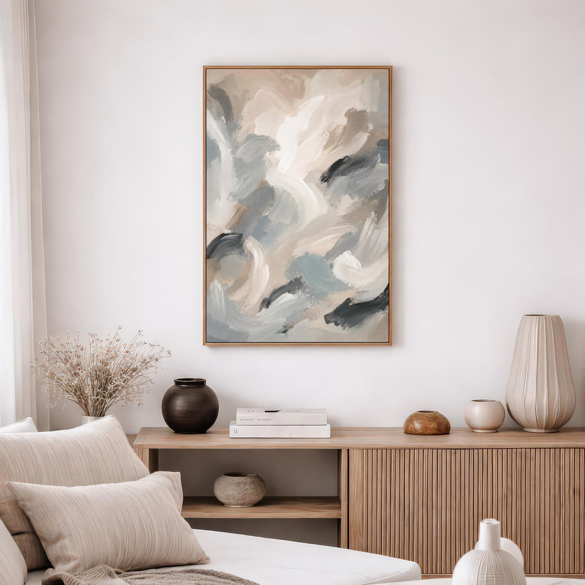 Neutral Gray Abstract Painting