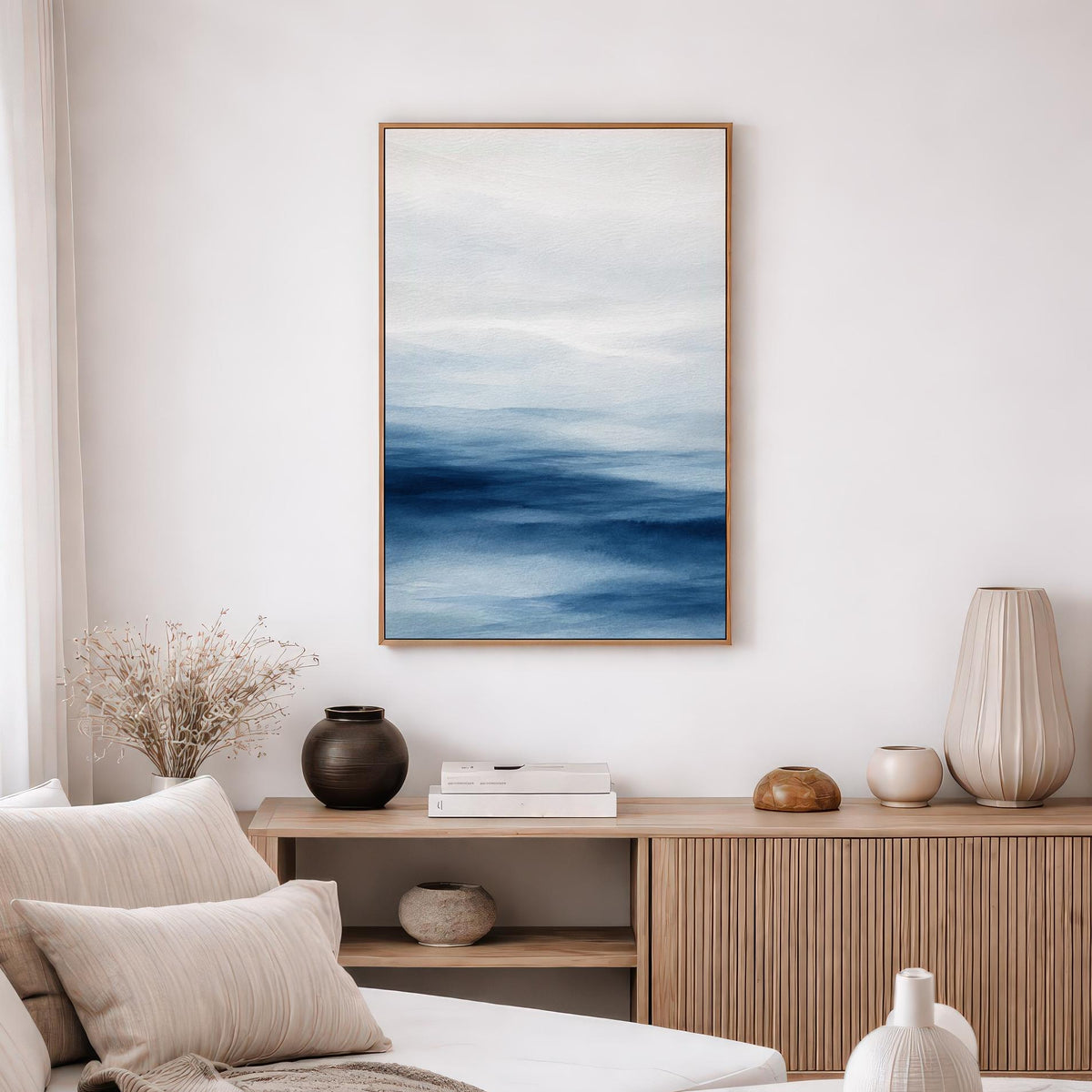 Blue Coastal Watercolor Print