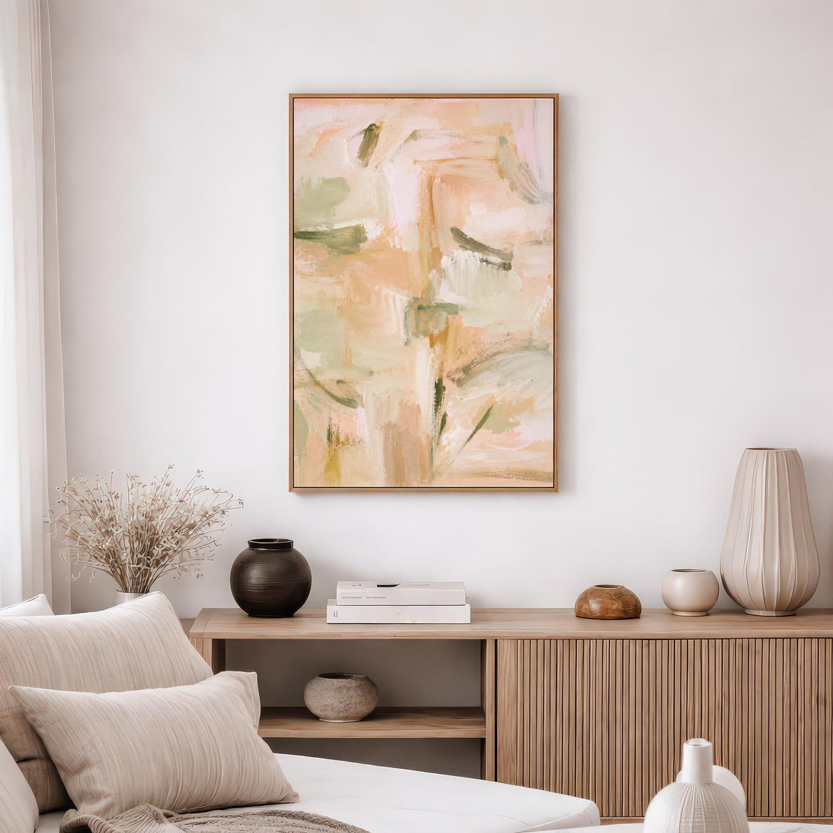 Peach Sage Abstract Print