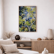Blue Green Tree Painting