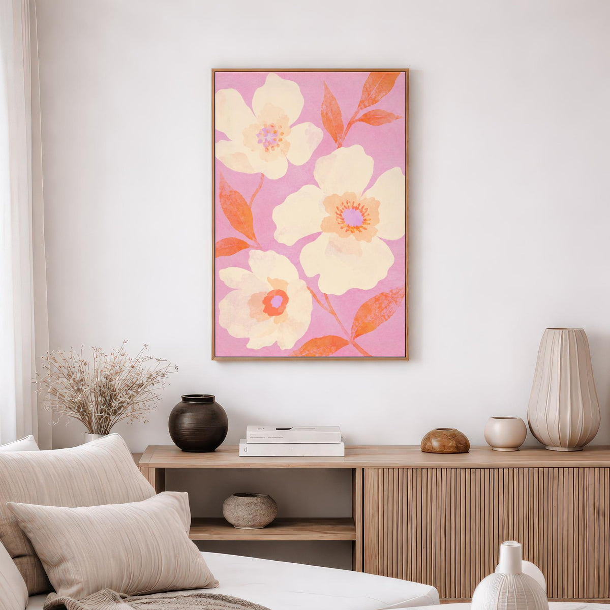 Pink Floral Botanical Print