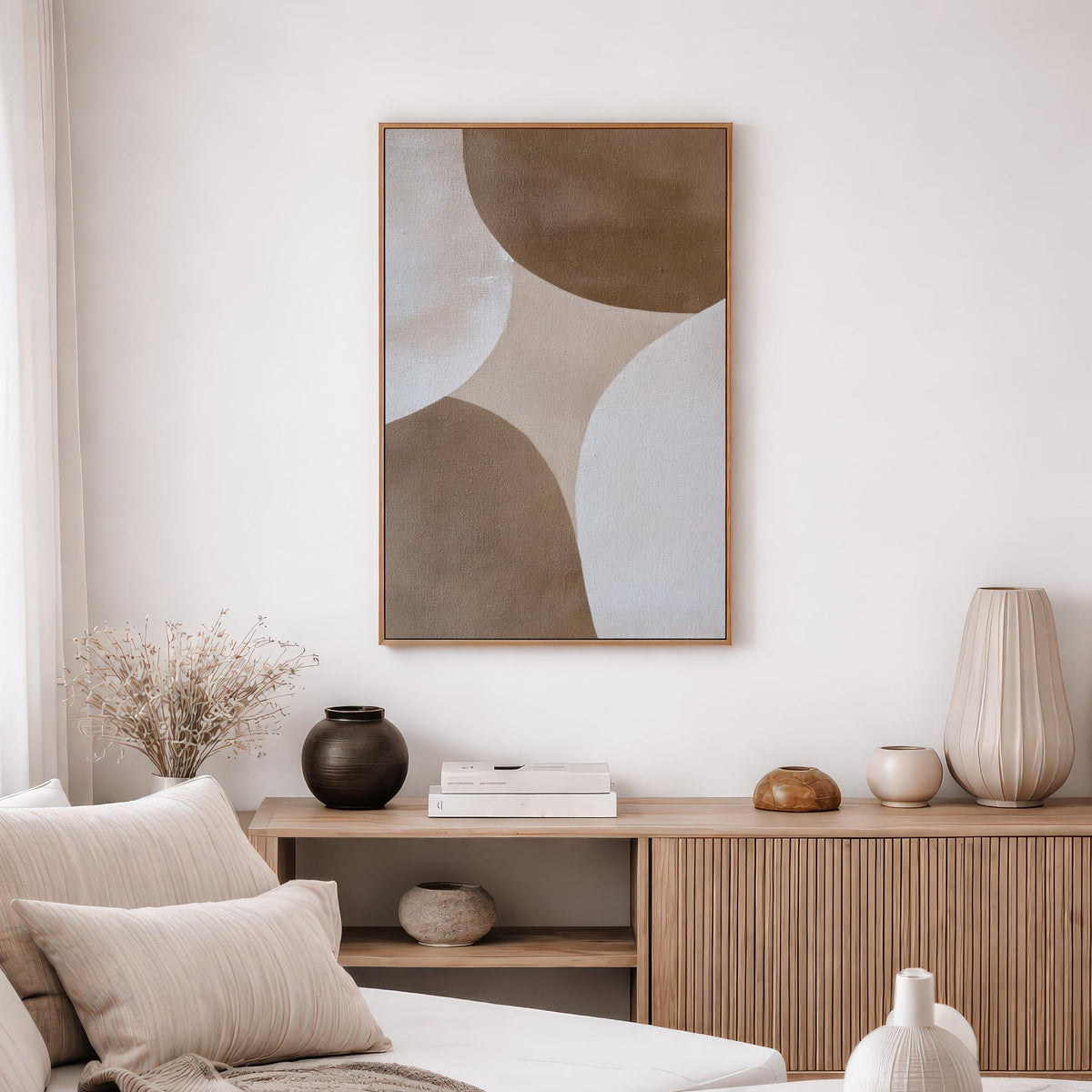 Neutral Brown Geometric Abstract