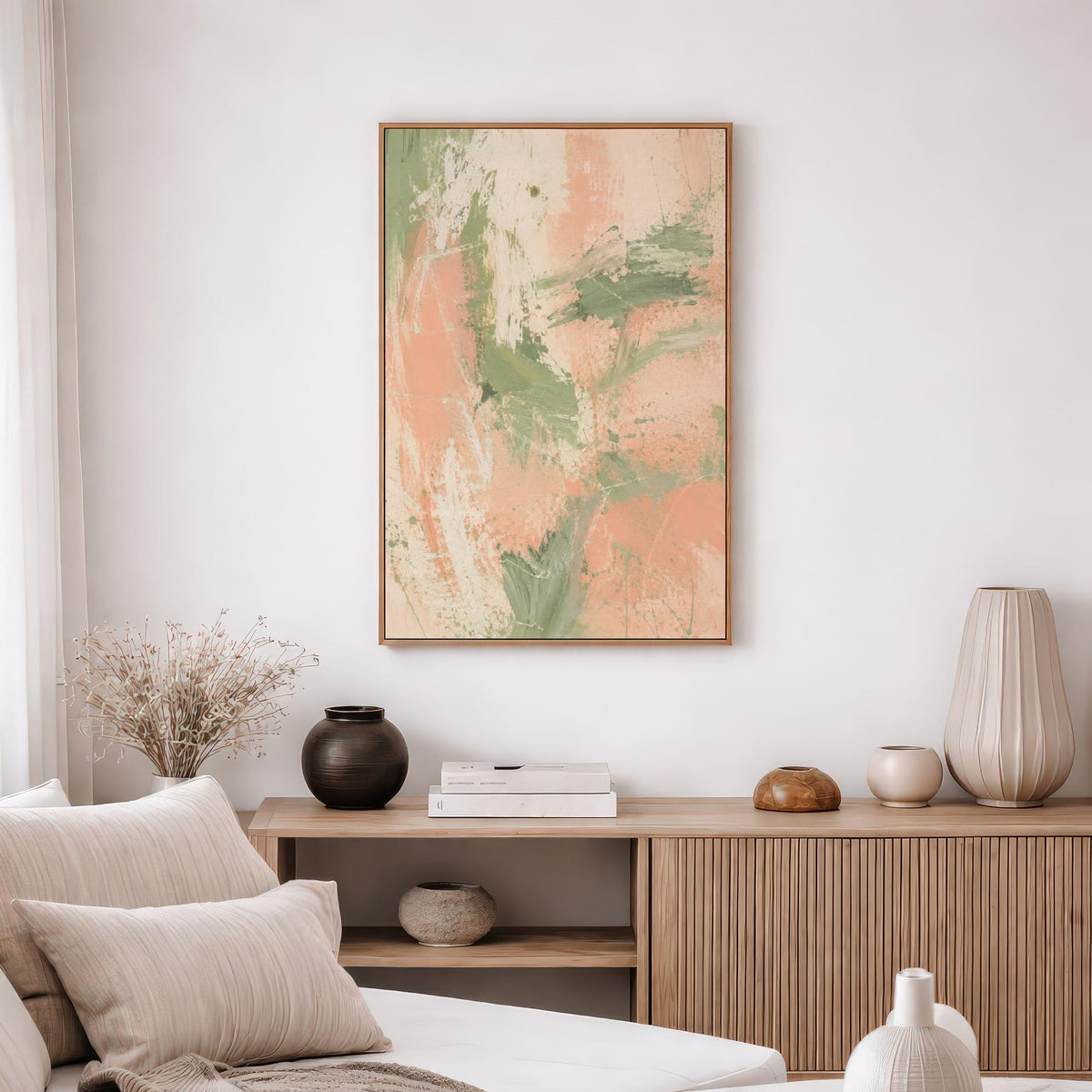 Peach Sage Textured Abstract