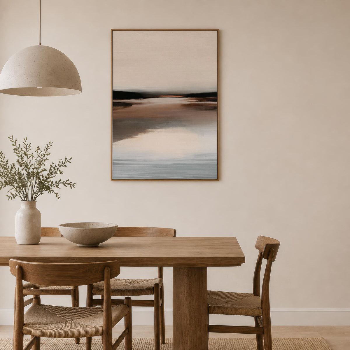 Neutral Brown Abstract Landscape wall art mockup 11