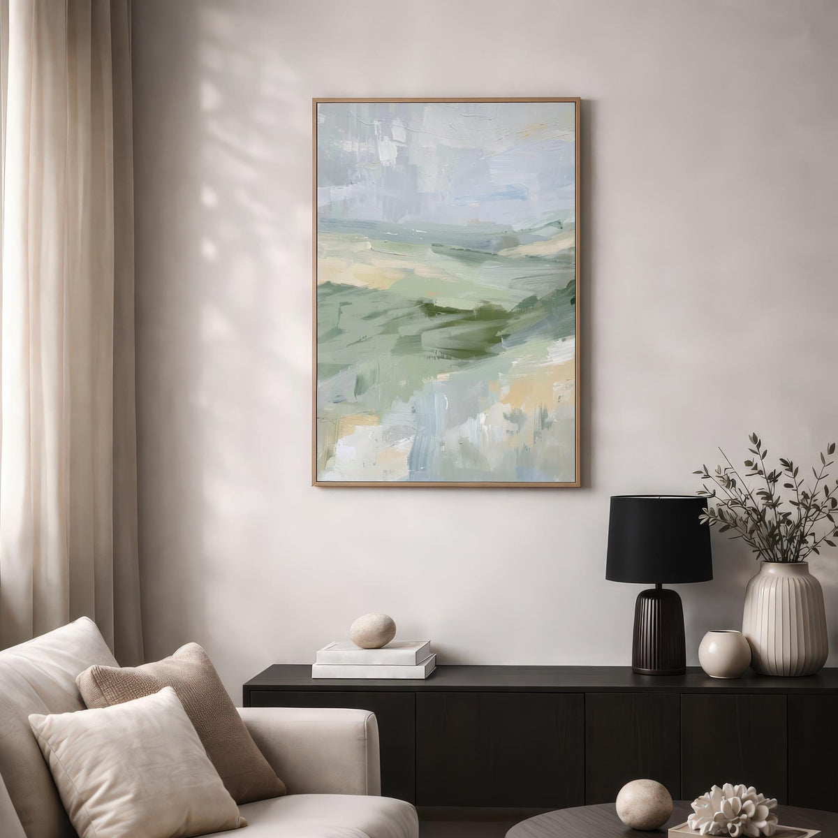 Soft Green Abstract Landscape