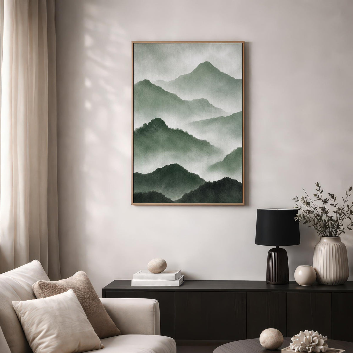 Green Misty Mountain Print