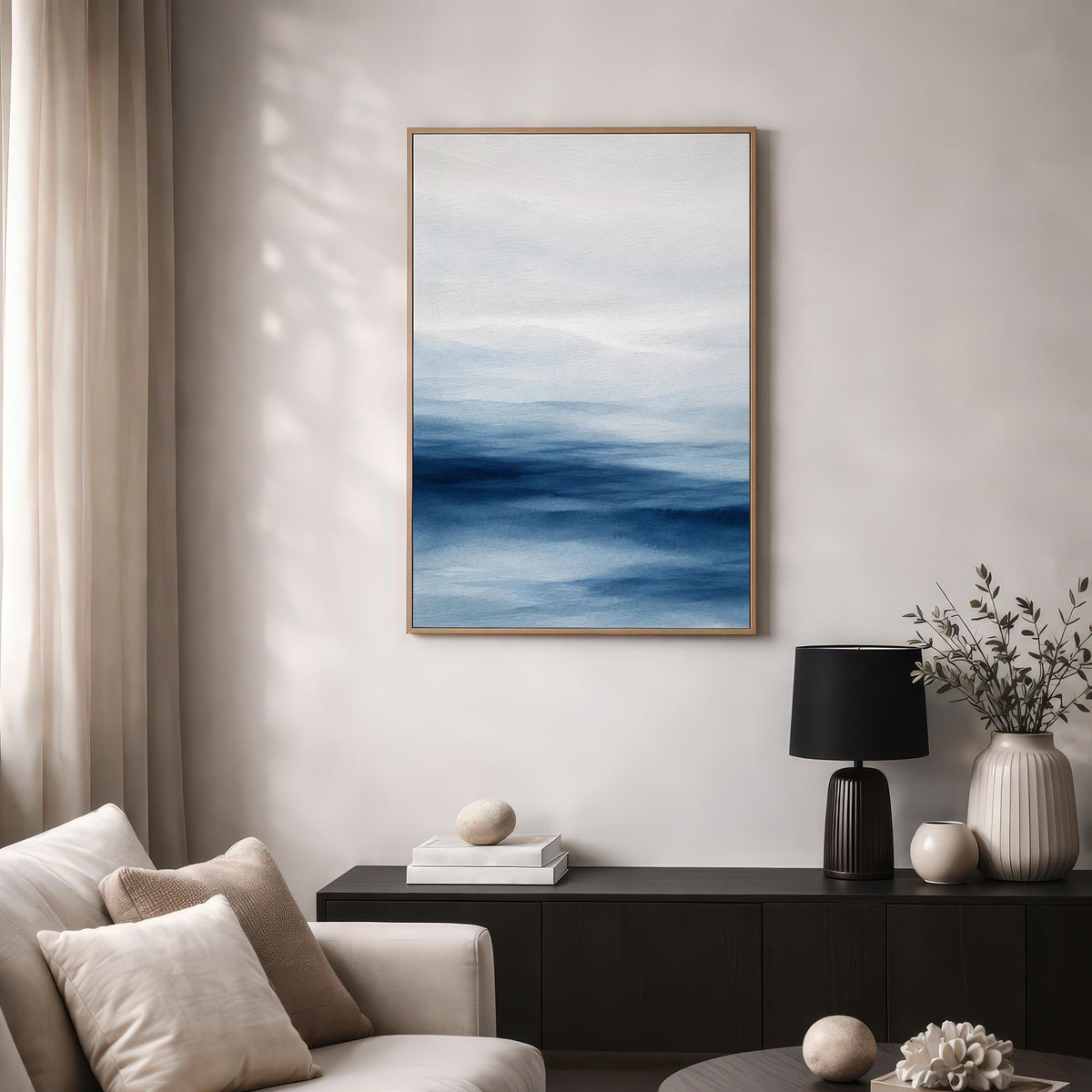 Blue Coastal Watercolor Print