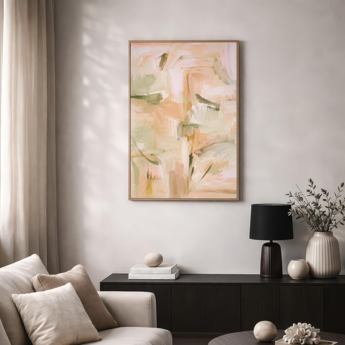 Peach Sage Abstract Print